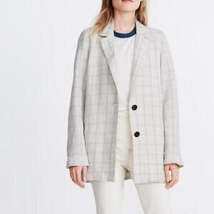 MADEWELL | Women's Dorset Blazer in Windowpane Cream Beige Size XL